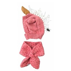 Oeuf NYC unicorn hat and neck warmer scarf